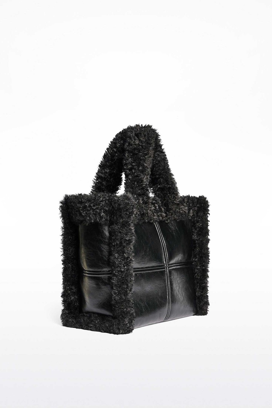 Bags & Accessories STAND STUDIO | Lola Ii Shearling Bag Black/Black