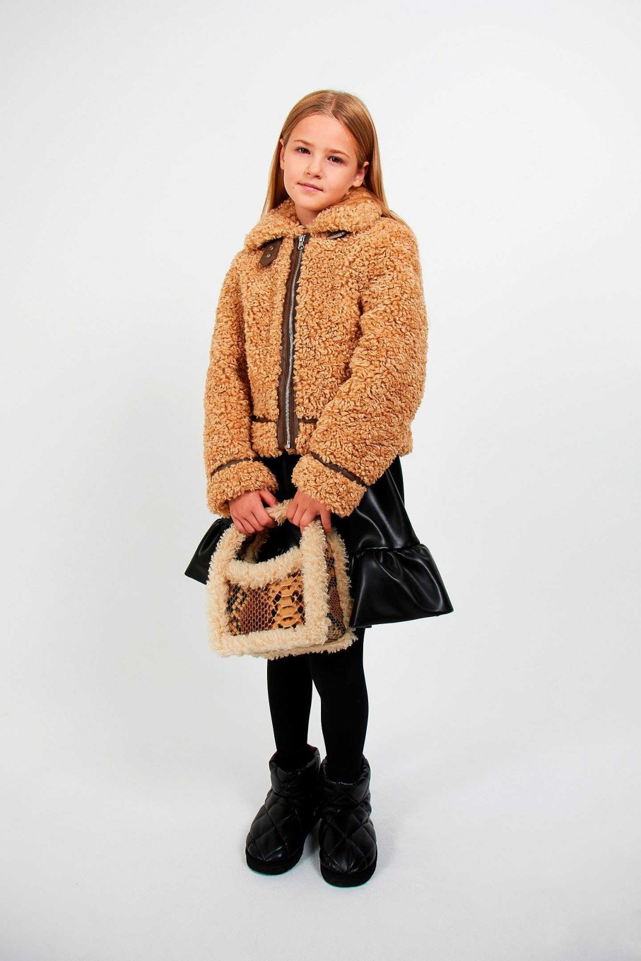 Kids STAND STUDIO | Audrey Mini Jacket Nougat/Ebony Brown